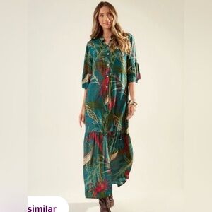 Purchased in Brazil Zin Zane Green Floral Floral Maxi Dress